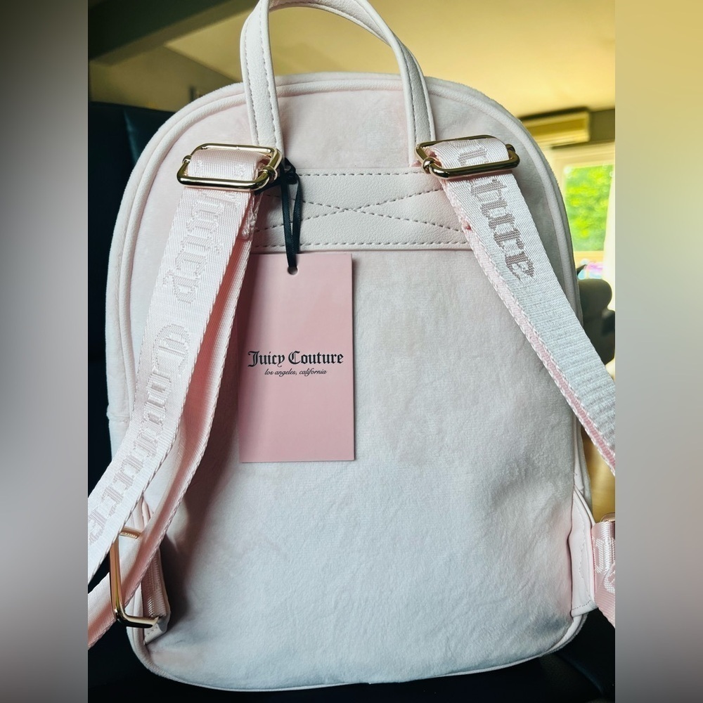 Juicy Couture Obsession Bling Backpack Powder Blush Rhinestone Logo NWT - Picture 3 of 6